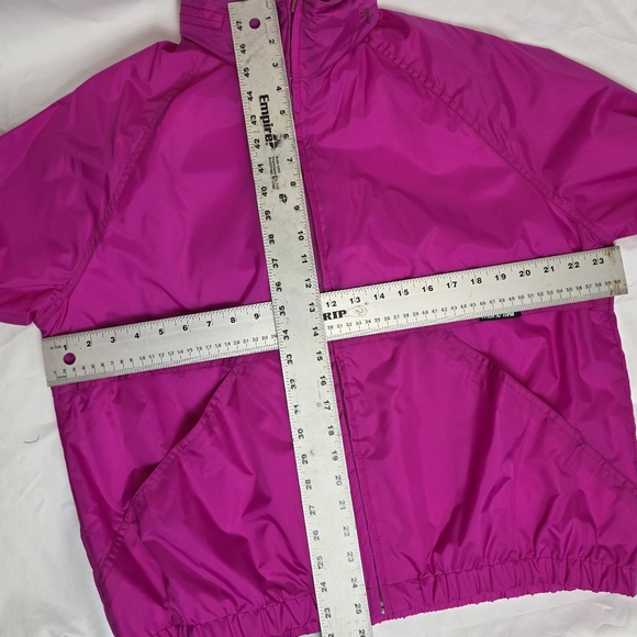 80s Pacific Trail Pink Windbreaker Pullover XL Hood Vintage Jacket Coat Tags - Picture 15 of 16